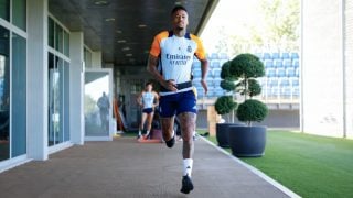 Militao en el entrenamiento de este miércoles. (Real Madrid)