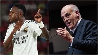 Vinicius y Javier Tebas.