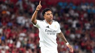 Rodrygo celebra un gol con el Real Madrid. (Getty)