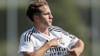 Yáñez celebra un gol con el Real Madrid. (Realmadrid.com)