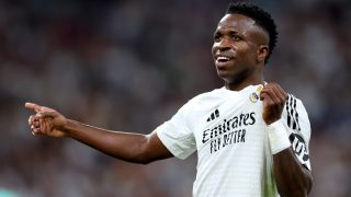 Vinicius celebra un gol con el Real Madrid. (Getty)