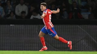 Julián Álvarez celebra un gol con el Atlético. (Getty)