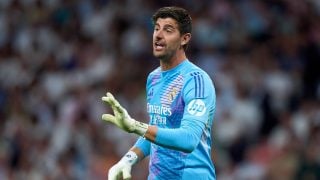 Thibaut Courtois, en un partido del Real Madrid. (Getty)