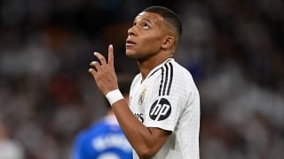 Kylian Mbappe, en un partido del Real Madrid. (Getty)