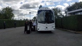 Así la llegada del Real Madrid a Lille.