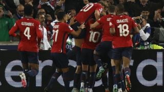 El Lille celebra su gol contra el Real Madrid. (EFE)