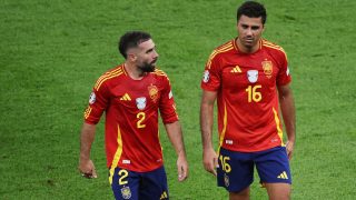 Rodri junto a Carvajal en la selección española. (Getty)