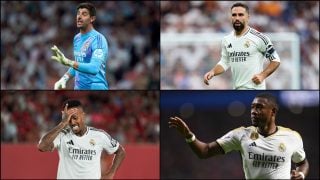 Courtois, Carvajal, Militao y Alaba.