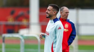 Joselu Mato, en un entrenamiento de la selección española. (EP)