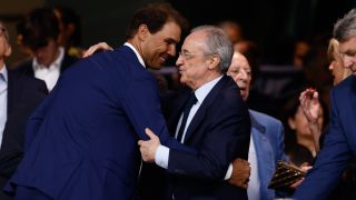Rafa Nadal junto a Florentino Pérez, presidente del Real Madrid. (EP)