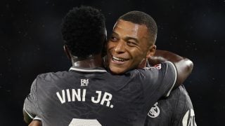 Mbappé y Vinicius celebran un gol. (Getty)