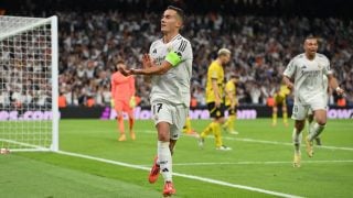 Lucas Vázquez celebra el tercero del Madrid. (Getty)