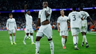 Vinicius celebra un gol con el Real Madrid. (EFE)