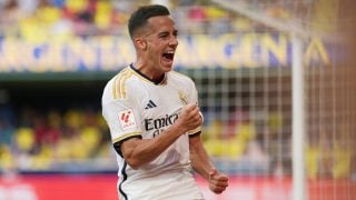 Lucas Vázquez celebra un gol con el Real Madrid. (Getty)