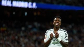 Vinicius durante un partido con el Real Madrid. (Getty)