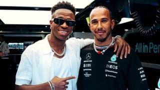 Vinicius Junior y Lewis Hamilton.