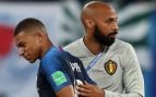 Mbappé y Thierry Henry en el Mundial de Rusia. (GETTY)