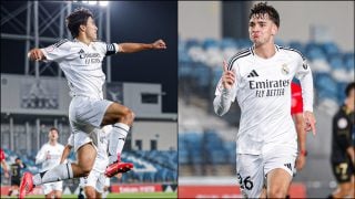 Gonzalo y Hugo de Llanos celebran sus goles. (Realmadrid.com)