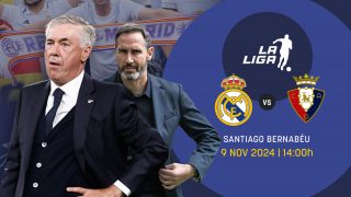 Real Madrid y Osasuna se miden en el Bernabéu.