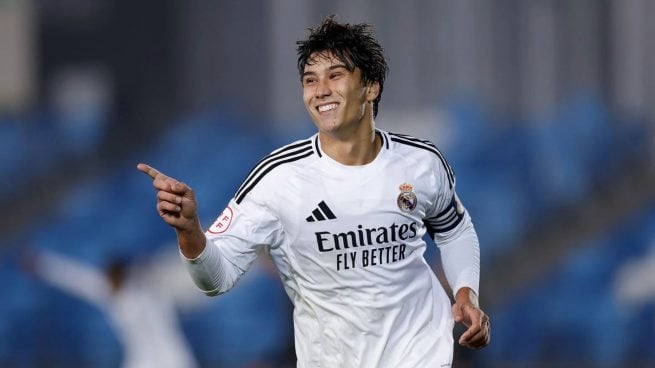 Gonzalo celebrando un gol con el Real Madrid Castilla. (realmadrid.com)