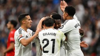 Varios jugadores del Real Madrid celebran un gol. (Getty)