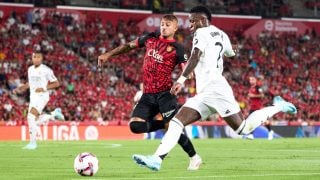 Maffeo y Vinicius, en el Mallorca-Real Madrid. (Getty)