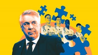 Ancelotti y jugadores del Real Madrid.