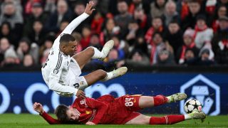 Mbappé, ante el Liverpool. (Getty)