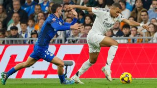 Kylian Mbappé en el partido ante el Getafe. (EFE)