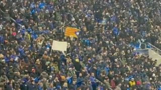 La afición de la Atalanta sacó una estelada.