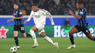 Kylian Mbappé en el partido ante la Atalanta. (Getty)