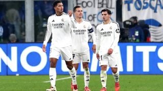 Bellingham, Lucas Vázquez y Brahim. (Getty)