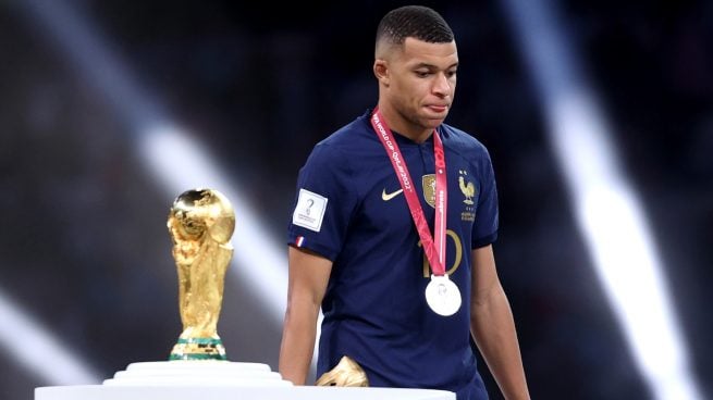 Mbappé en la final del Mundial de Catar. (GETTY)