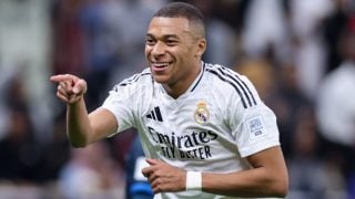 Kylian Mbappé celebra su gol con el Real Madrid en la final de la Intercontinental. (EFE)