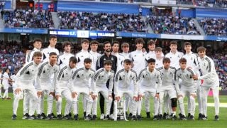 Álvaro Arbeloa y los jugadores del filial del Real Madrid. (Getty)