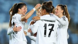 El Real Madrid femenino celebra un gol. (Getty)