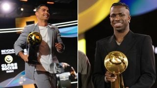 Cristiano y Vinicius en la gala de los Globe Soccer Awards en Dubái.