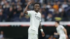 Vinicius celebra un gol con el Real Madrid. (Getty)