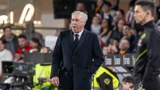 Carlo Ancelotti en el Minera-Real Madrid. (EFE)