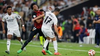 Rodrygo, Mojica y Lucas en el Real Madrid-Mallorca. (EFE)