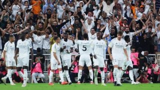 Los jugadores del Real Madrid celebran un gol. (Getty)