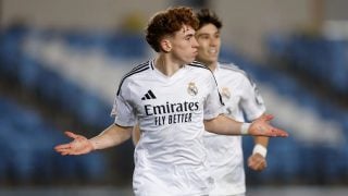 Víctor Muñoz celebra uno de sus goles. (Real Madrid)