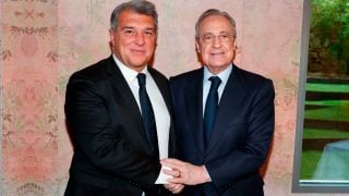 Joan Laporta y Florentino Pérez posan en una imagen reciente.