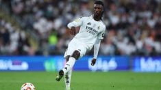 Eduardo Camavinga durante un partido con el Real Madrid en la Supercopa de España. (Getty)