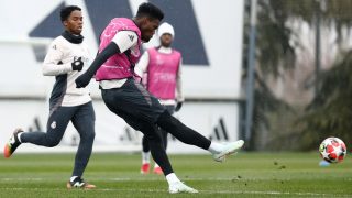 Tchiuaméni y Endrick durante un entrenamiento. (Realmadrid.com)