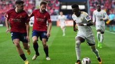 Vinicius en el Osasuna-Real Madrid de la pasada temporada. (Getty)