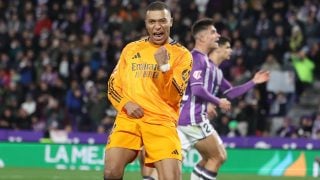 Mbappé celebra un gol con el Real Madrid. (EFE)