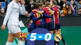 Las jugadoras del Barcelona celebran un gol.