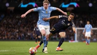 De Bruyne y Lucas, en el último City-Real Madrid. (Getty)