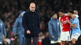 Pep Guardiola, tras el partido contra el Arsenal. (Getty)